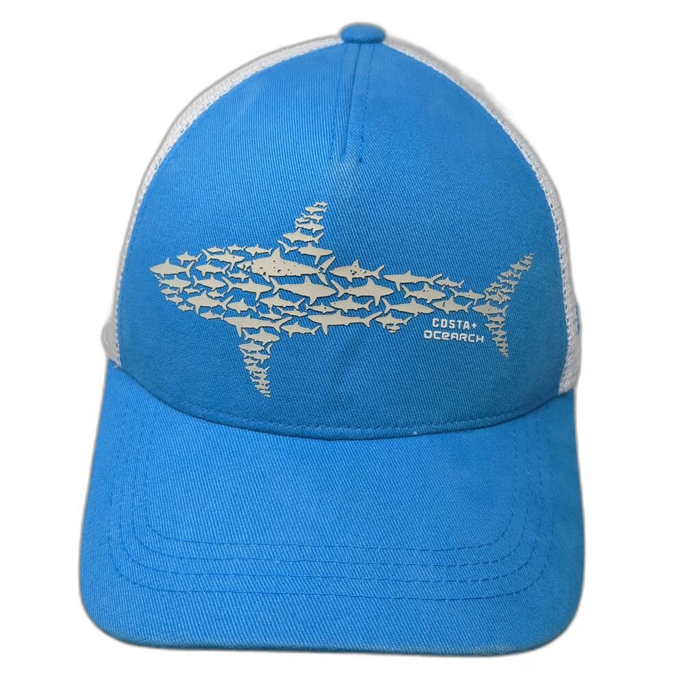 Costa Trucker Hat Blue One Size Shark Graphic OCEARCH Mesh Snapback Fishing Gear